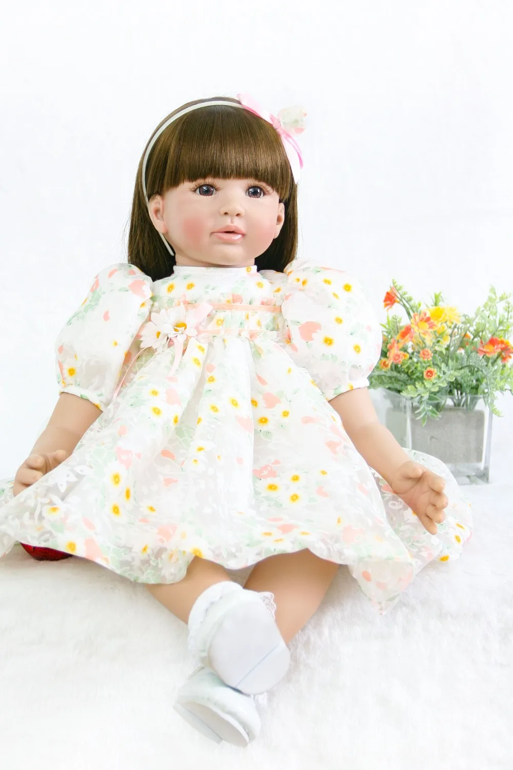Bebes reborn 24 &quot/60 см настоящий bebe живой силиконовый Reborn Девочка Малыш принцесса