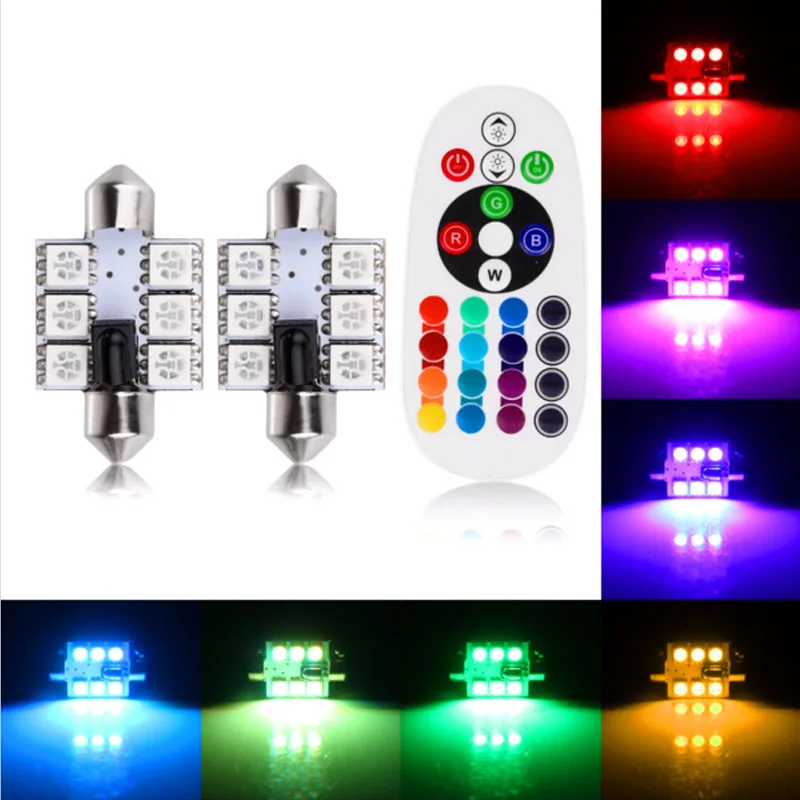 Для Toyota Corolla Avensis Yaris Rav4 Auris Hilux Prius Camry 40 2 шт. светодиодный RGB для внутреннего оформления автомобиля купольная лампа для чтения