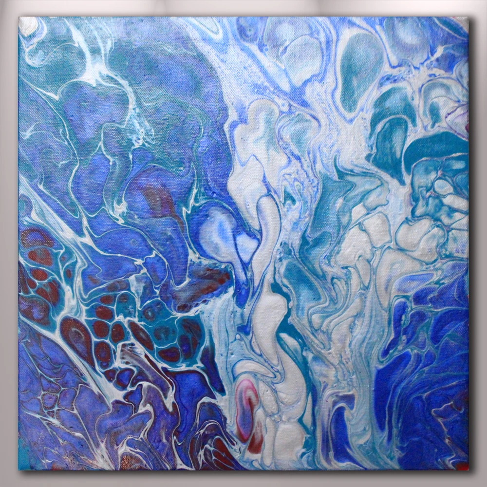 Рождественский абстрактный ручной жидкости заливки Paiting каллиграфия картина