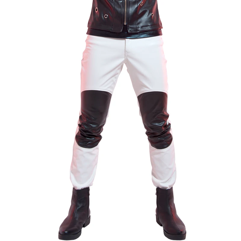 27-46 2021 Dj Ds Men's Clothing Fashion Costume Slim Motorcycle Leather Pants Personalized Plus Size Straight Pants Costumes