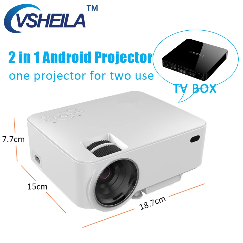 Проектор Wi Fi светодиодный мини Projecto ЖК дисплей Android 4.4 Bluetooth R Дисплей 120 ''для