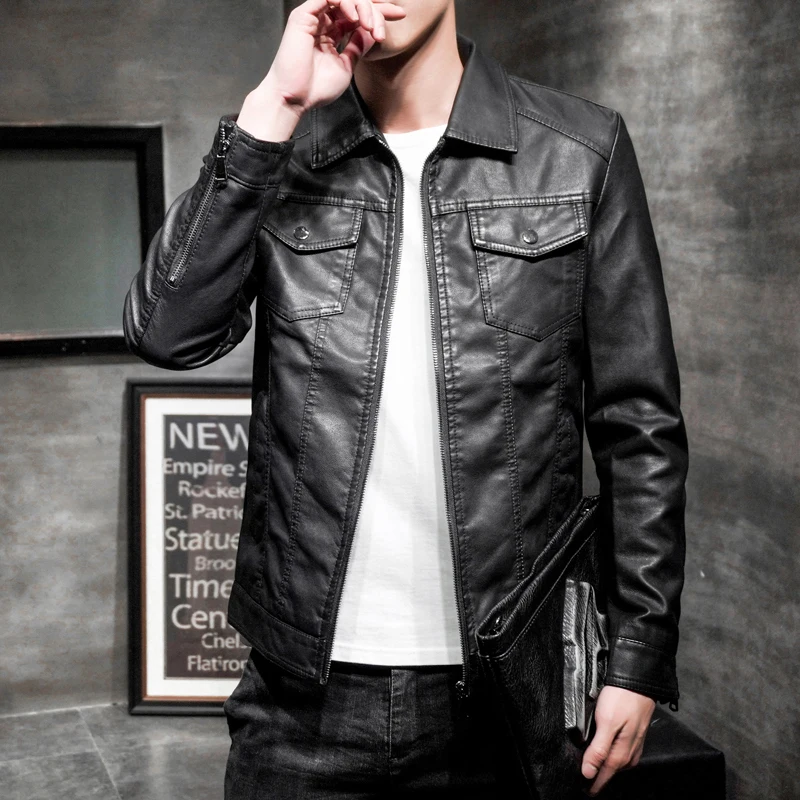 Кожаные куртки для мужчин s зимние куртки для мужчин Jaquetas De Couro Masculina черный Casaca De Cuerina Jaqueta Motoqueiro Impermeavel Biker