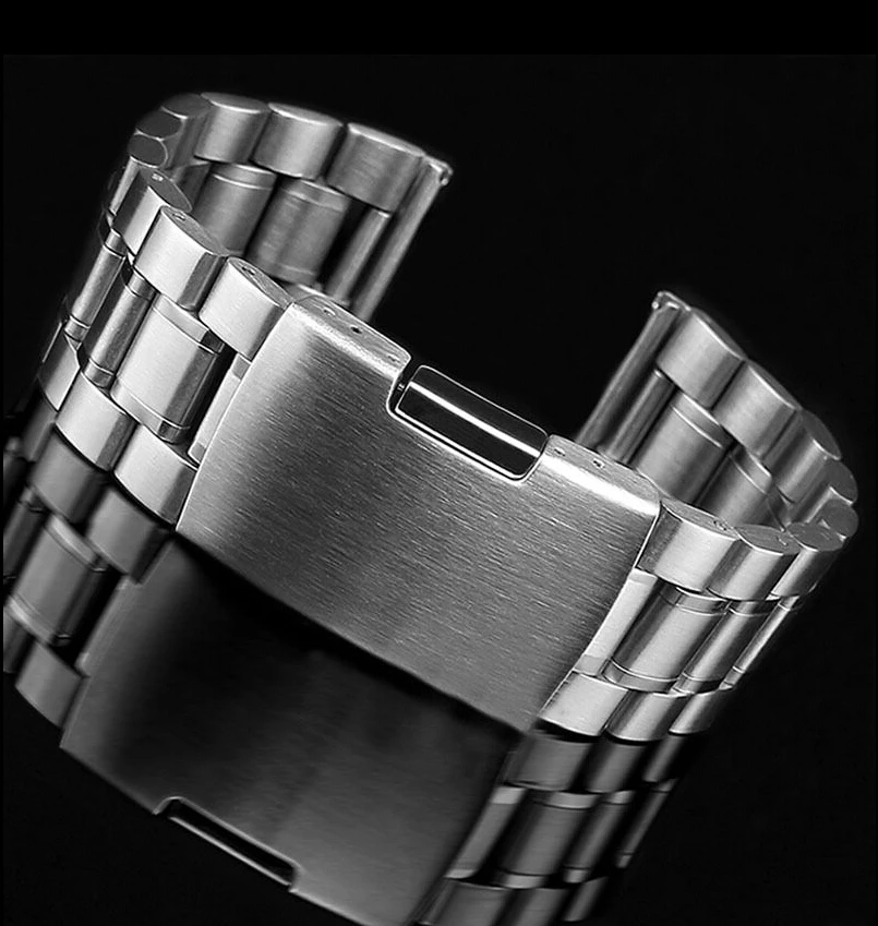 

18mm 20mm 22mm 24mm 26mm Silver Replacement Stainless Steel Watchband Bracelet Band For Smart huawei Watch