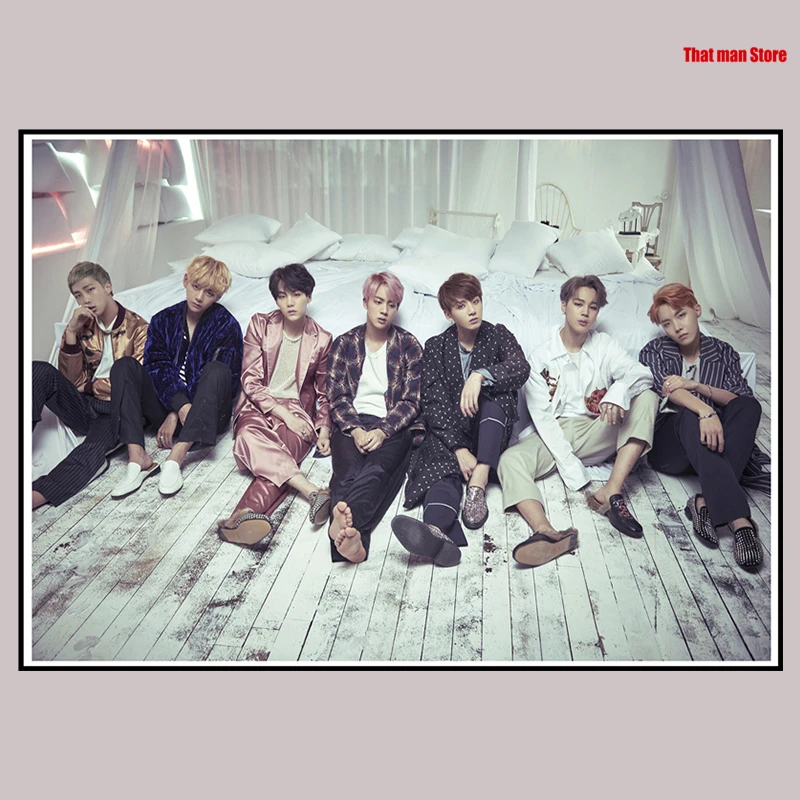 Kpop bangtan плакаты ясное изображение наклейки на стену украшение дома высокое качество принты RM Jimin Jin бумага с покрытием - Цвет: Армейский зеленый