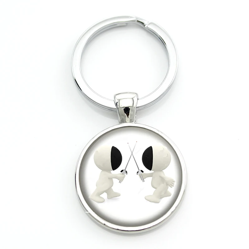 

New Arrival 2018 New Fencing sports keychain vintage fencer silhouette art key chain ring for men women club gifts jewelry SP70