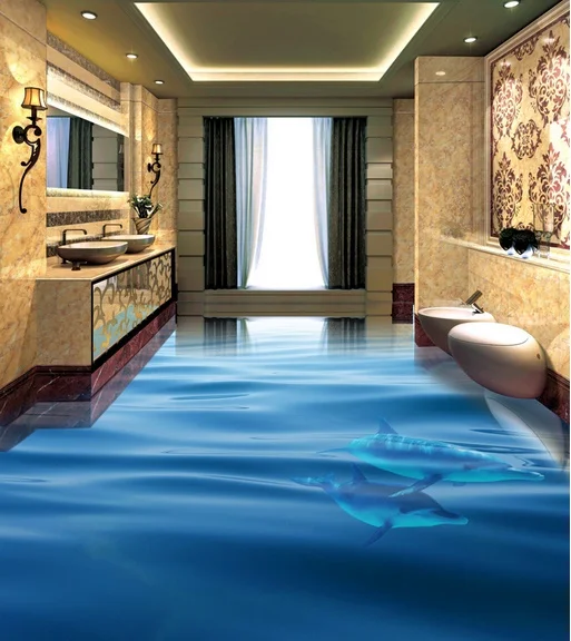 [Самоклеющиеся] 3D синие морские животные 5 нескользящие водонепроницаемые фото