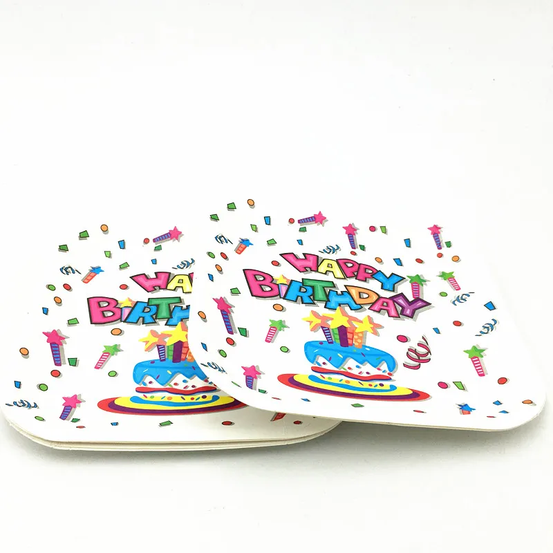 10 шт./лот одноразовые тарелки для торта украшения детского душа белые на день