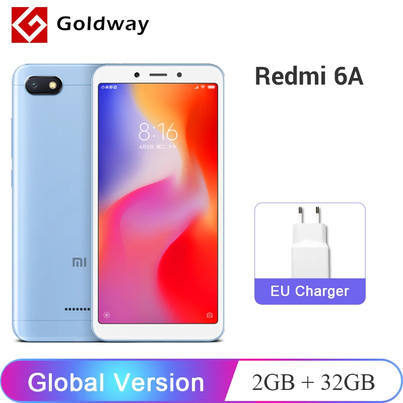 Глобальная версия Xiaomi Redmi 6A 6 A 2 Гб оперативной памяти 32 встроенной смартфон нelio A22