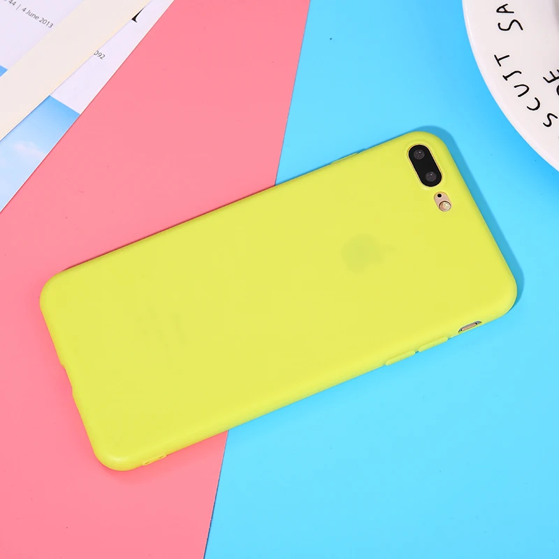 Цветной ТПУ силиконовый матовый чехол для iPhone 7 8 Plus 6 6s X Plus 5 5S мягкая задняя крышка для iPhone 11 Pro X XR XS Max чехол