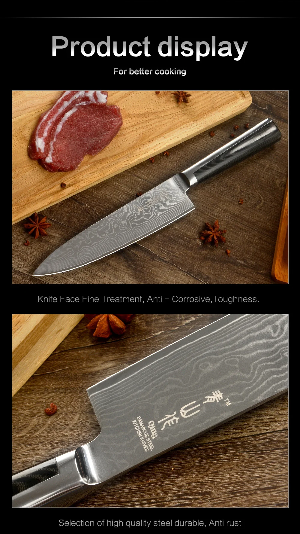 Цин высокое качество фруктовые нож повара VG10 Дамасская сталь Santoku кухонные ножи острый Кливер разделочные ножи Подарочный нож