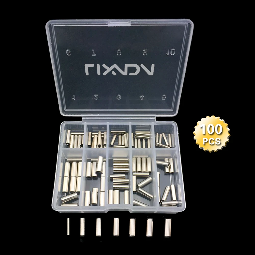 Lixada 100 шт./лот медные обжимные муфты трубный соединитель для лески смешанный