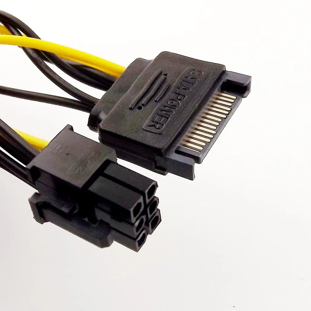 10 шт. SATA 15 контактный штекер к 6 контактному PCI Express карта адаптер питания