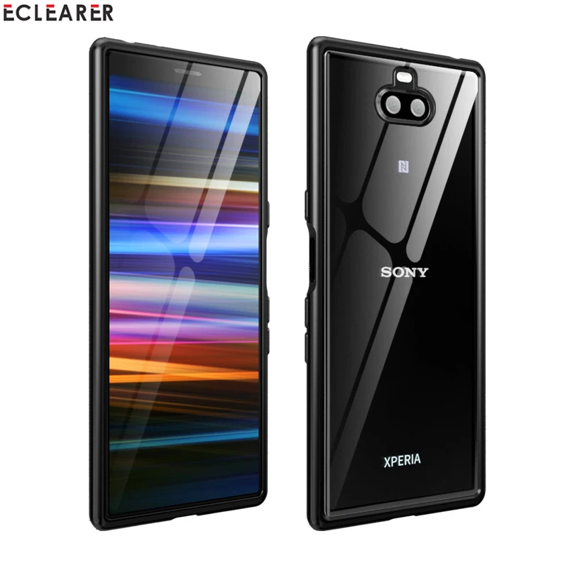 Для sony Xperia 10 Plus чехол Роскошный тонкий Алюминиевый металлический бампер и закаленное стекло задняя крышка чехол для sony Xperia 10 Plus Coque