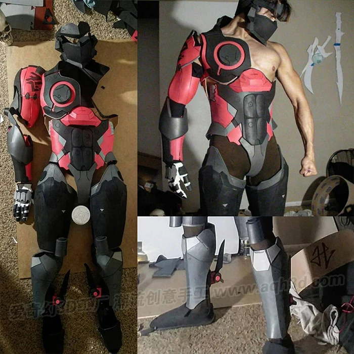 Genji смотрящий Blackwatch Броня Бесплатно Зажим 1:1 носимый на заказ Толстая эва Смола Модель|Картонные