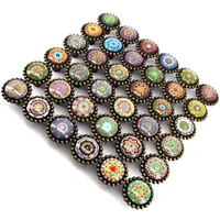 42mm Vintage bronze drawer shoe cabinet knobs pulls Colorful glass crystal kitchen cabinet cupboard door handles