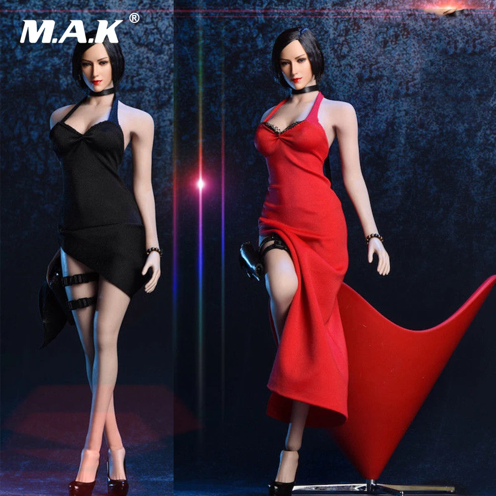 18x G14 Ada Wong рубашка черное/красное вечернее платье набор аксессуаров 1/6 длинная