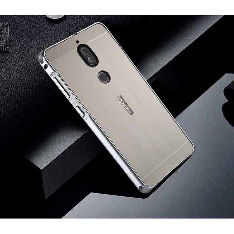 Для Nokia 6 7 7 Plus 8 чехол Гибридный 2 в 1 Броня Капа Алюминиевый металлический бампер матовый PC чехол для Nokia 7 7 Plus тонкий чехол
