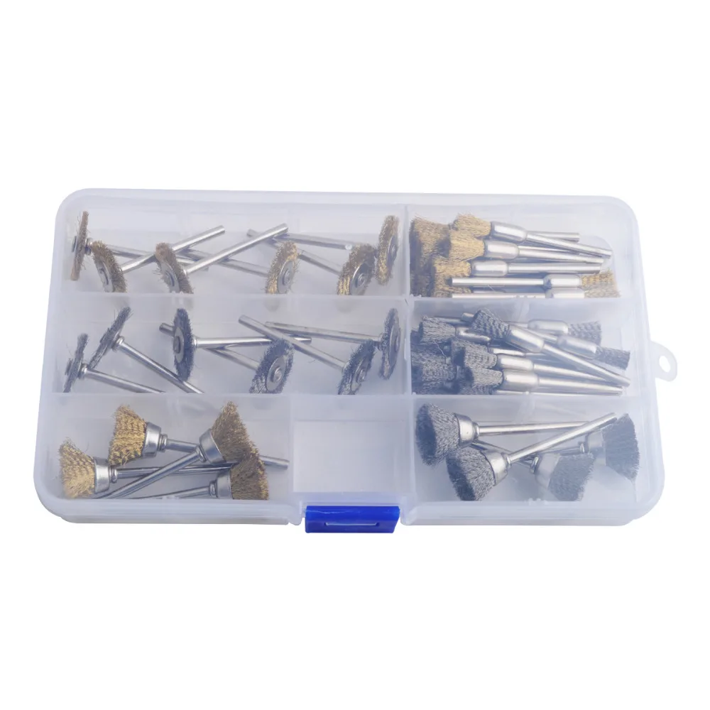 44 шт мини проволочная кисть колесо чашка латунный Стальная проволока набор