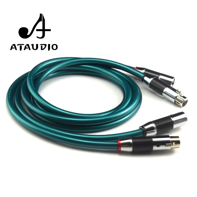 ATAUDIO 1 пара Hifi XLR кабель Pure OCC аудио с высококачественным углеродным волокном Plug| |