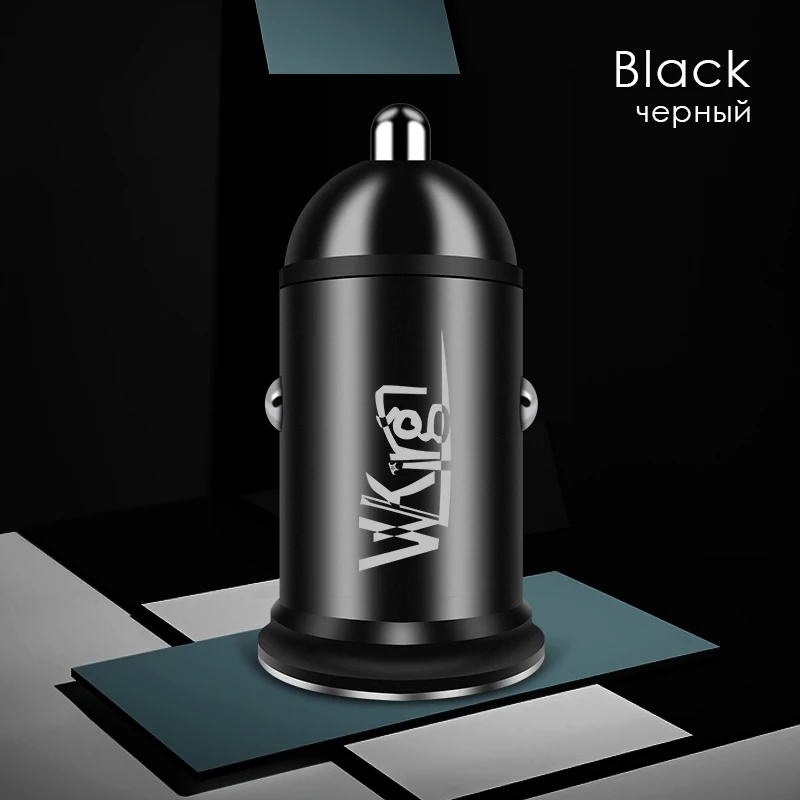 Black VVKing Мини Автомобильное зарядное устройство 3A Max Dual USB Смарт Зарядка для iPhone samsung Xiaomi huawei телефон 2 порта USB Автомобильное зарядное устройство адаптер - Тип штекера: Black