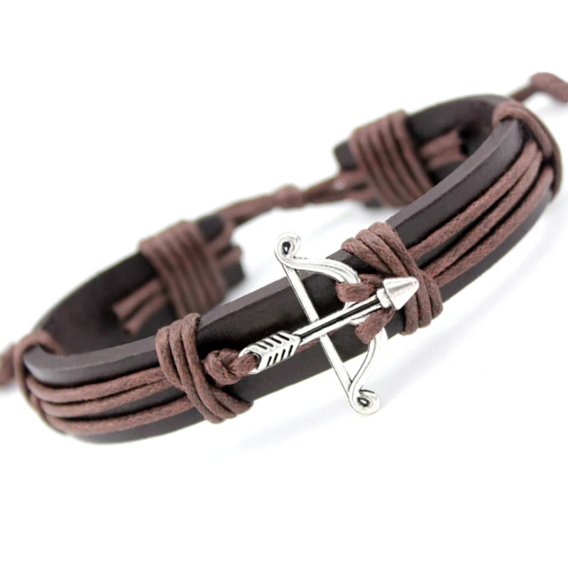 Браслет унисекс кожаный со звездами Эйфелевой башней и бантом|leather bracelet women|leather