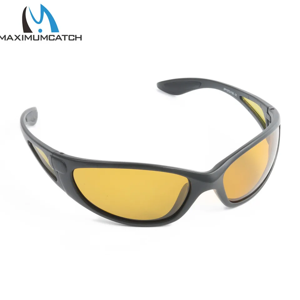 Yellow Maximumcatch AP1073 Поляризованные спортивные солнцезащитные очки коричневый/желтый/серый цвета солнцезащитные очки для рыбалки Аксессуары для рыбалки - Цвет: Yellow