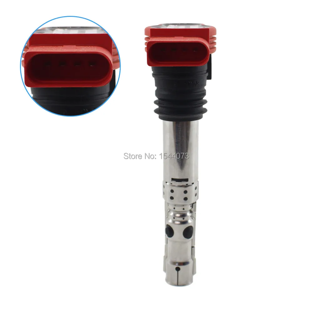 Комплект из 4 катушек зажигания красного цвета с OEM коробкой для AUDI A4 1 8 T Turbo 2001 2005