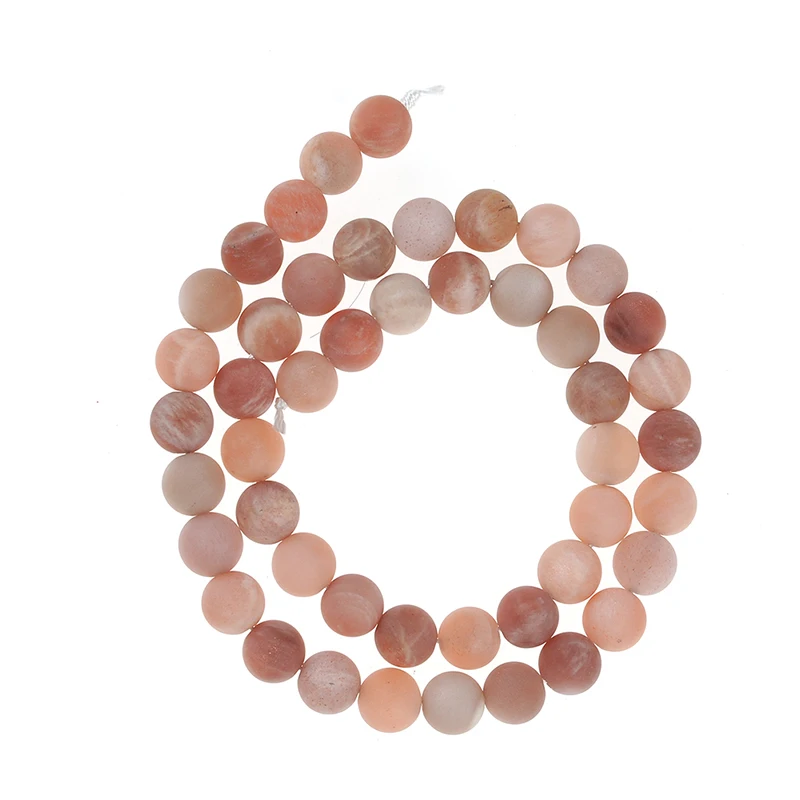 

Natural Matte Sun Stone Beads Unpolished Moonstone Round Loose Strand Beads 15" 4-12MM Pick Size DIY Jewelry Making Bracelets