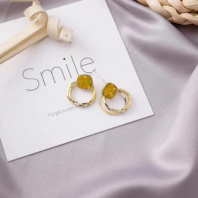 2019 новые серьги в стиле барокко с серебряной иглой для девушек блестками