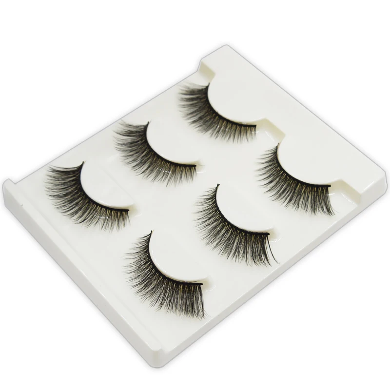 3 пары натуральных искусственных длинных ресниц для макияжа 3d норковые ресницы