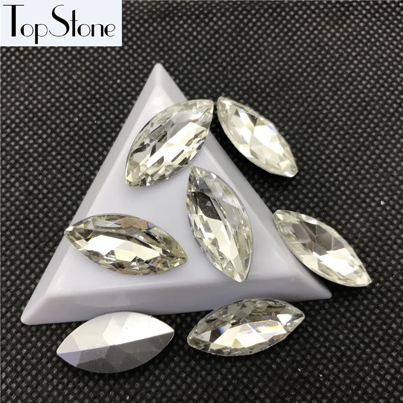 Кристаллы TopStone Crystal Clear Navette Необычные камни с задней стеклянный лошадиный глаз 3x6