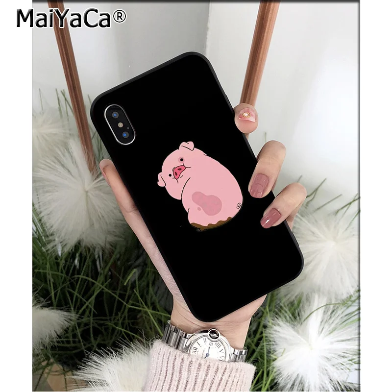 A3 MaiYaCa Гравити Фолз Waddles милый поросенок Силиконовый ТПУ мягкий черный чехол для телефона для Apple iPhone 8 7 6 6S Plus X XS MAX 5 5S SE XR - Цвет: A3