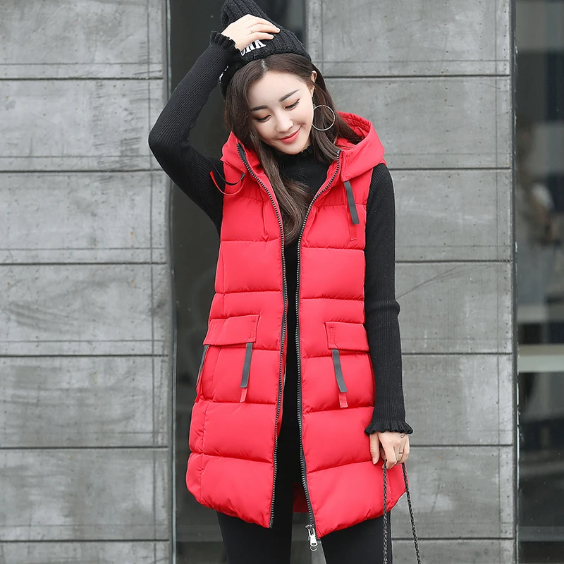 Женский хлопковый жилет с принтом зимняя Лоскутная куртка без рукавов капюшоном