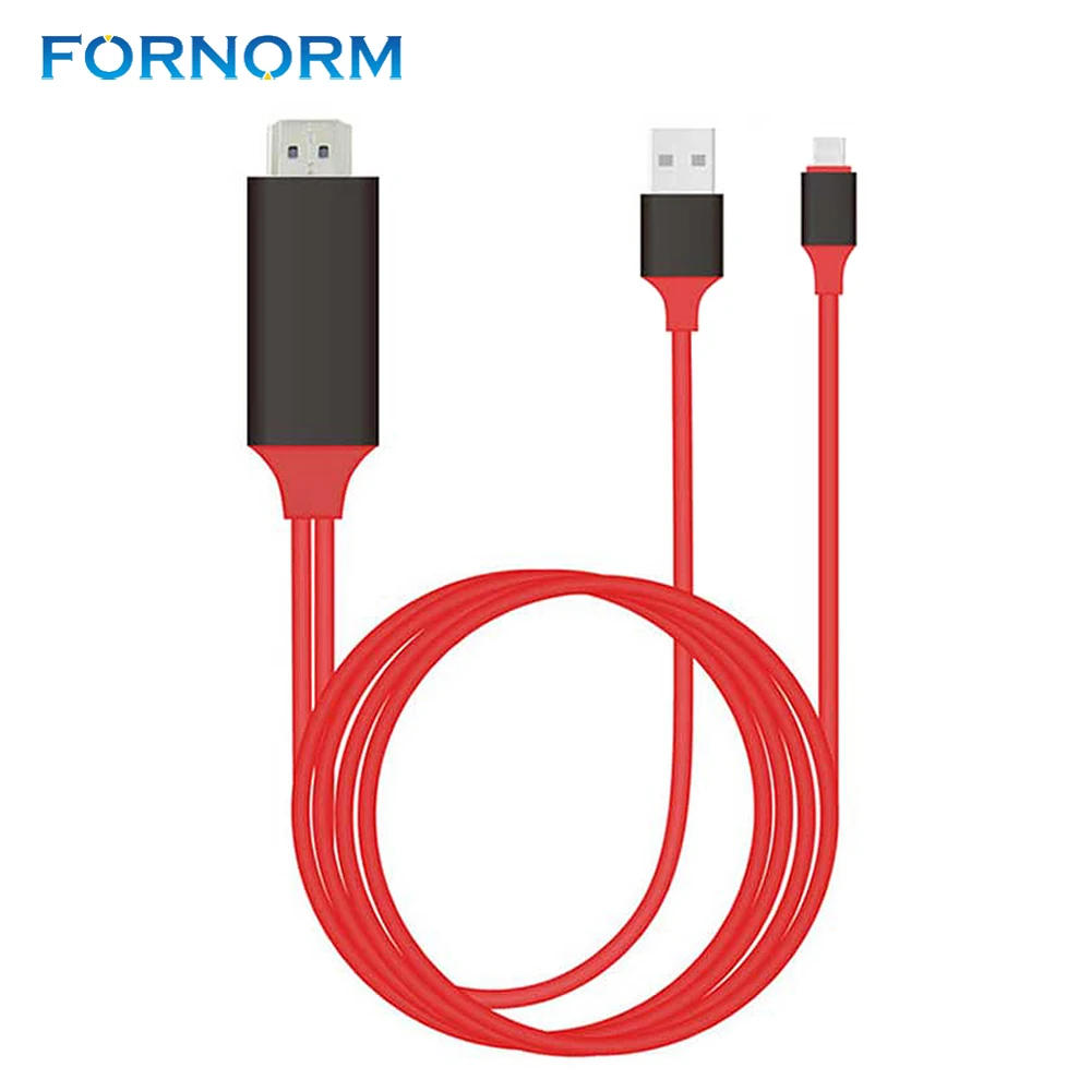 HDMI кабель FORNORM 1080P с Lightning на HD TV адаптер для телевизора USB iPhone5 5S 6 Plus 6S 7 8Plus|hdmi cable|cable