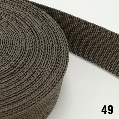 49 Medium Taupe 25 мм тесьма 10 м в длину " Полипропилен для сумки Швейные пояса тесьма ремень собачий ошейник линия Strapworks - Цвет: 49 Medium Taupe