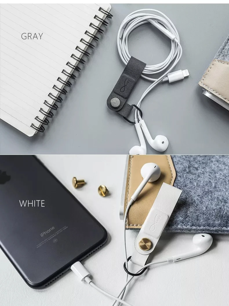 Xiaomi Mijia Bcase MEC магнитный зажим для наушников три цвета кожаная пряжка Органайзер проводов для наушников держатель портативный кабель