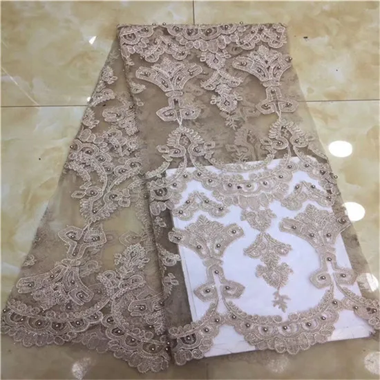 

Pink Sequined Embroidered Mesh Tulle Lace Fabric 2019 beads New Design Evening Dress Net Fabrics French African Net Sequins Lace