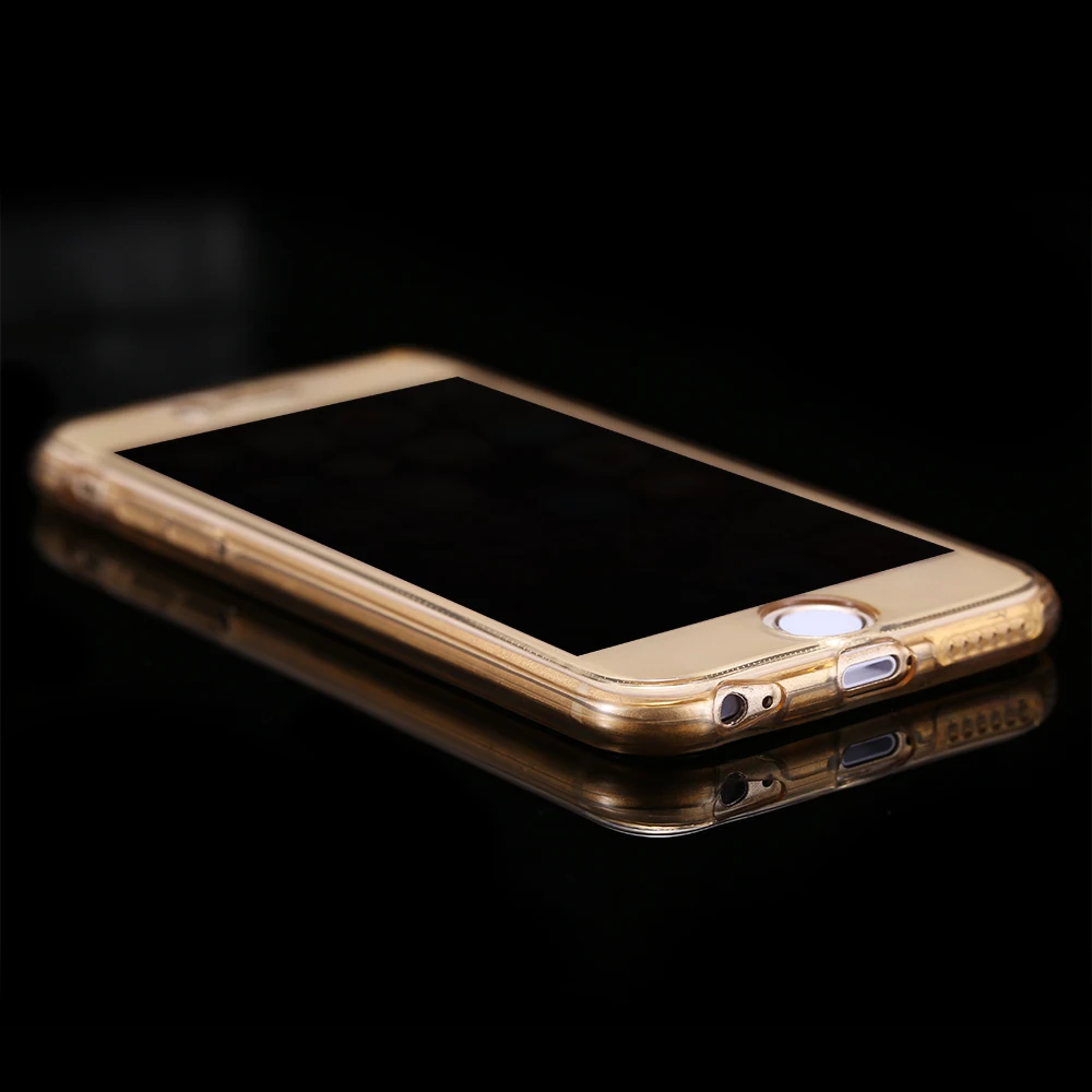 360 Degree Case For iPhone SE 5S Front Back Combo Protective Soft TPU Clear Transparent Smart Touch apple iphone 7 coque |