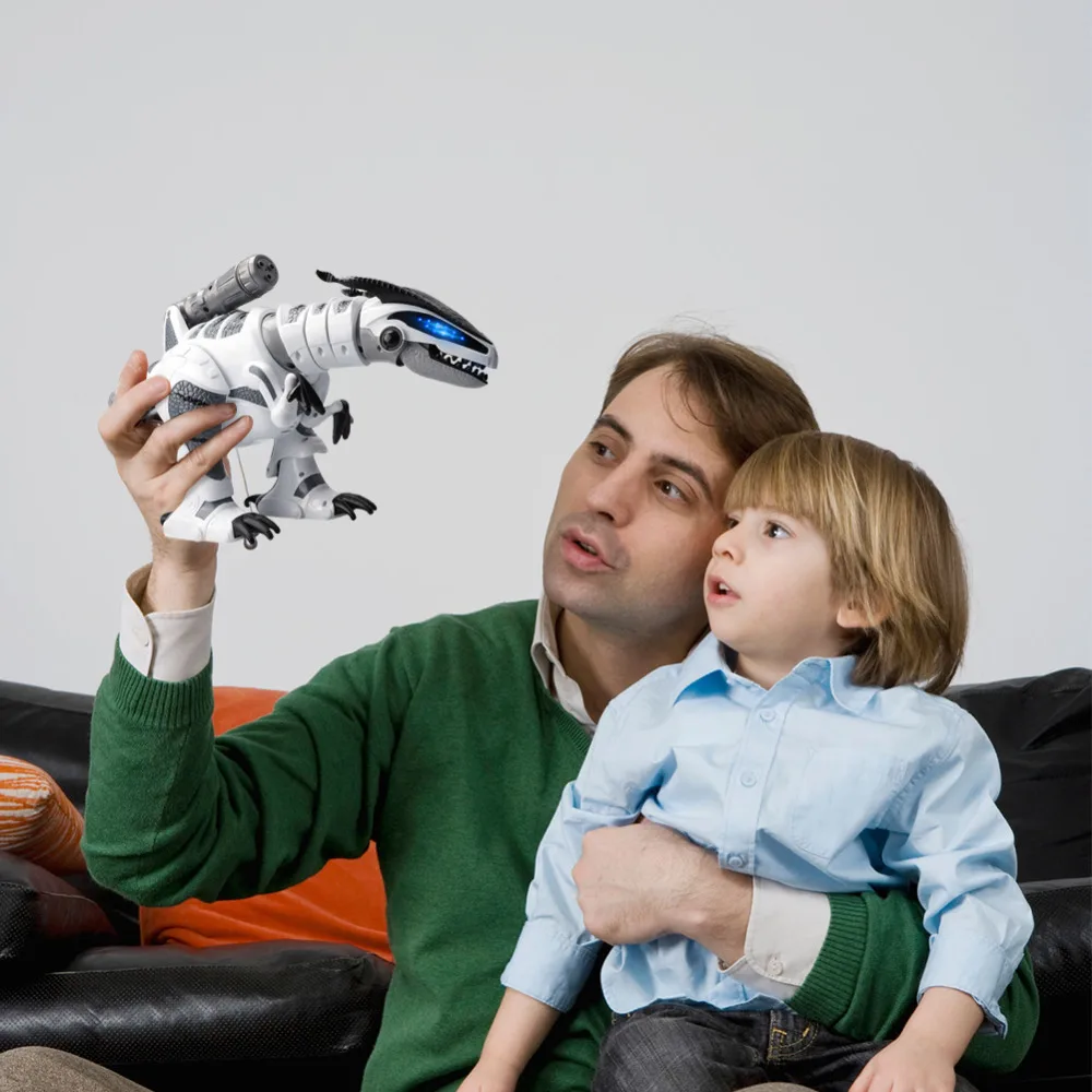 Бродячий робот-динозавр Jurassic World Brinquedos RC Electric Dinosaur Dance Song Combat Remote Control Robot Pets.