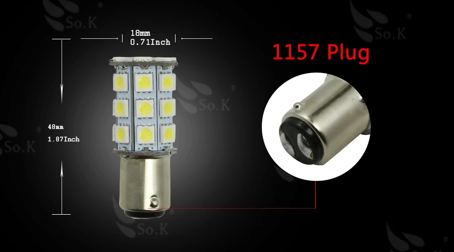10x сильный яркий 27 SMD 5050 светодиодный 1157 BAY15D Автомобильный задний сигнал поворота
