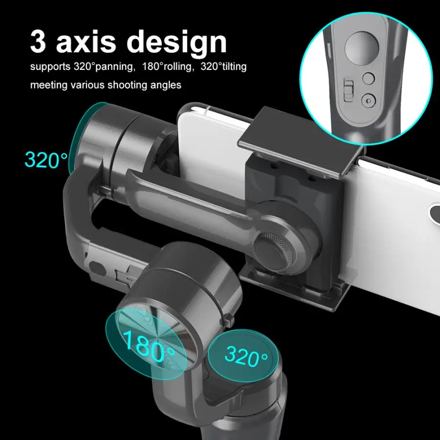 H4 3 Axls ручной анти-встряхивание мобильный телефон Gimbal стабилизатор для мобильного телефона экшн-камеры