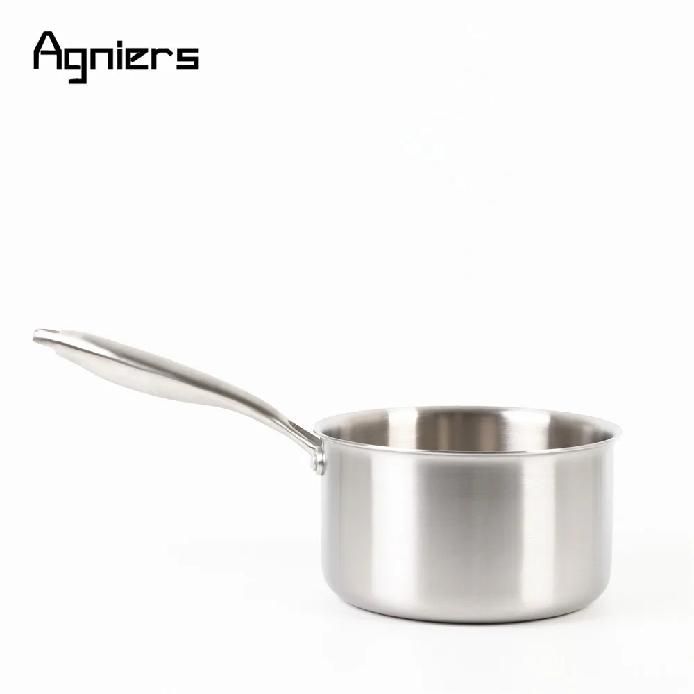 Agniers 6 шт. 3 кастрюли матовое серебро Нержавеющая сталь набор посуды с крышкой из нержавеющей стали 24 см Souppot+ 20 см Кастрюля+ 26 см Sautepan