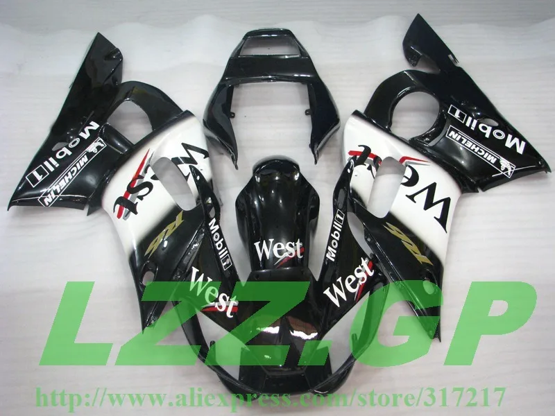 

Injection WEST black white Fairing kit for Yamaha YZF-R6 98-02 YZF R6 98 99 00 01 02 YZF 600 R6 1998-2002 fairing parts #77TY