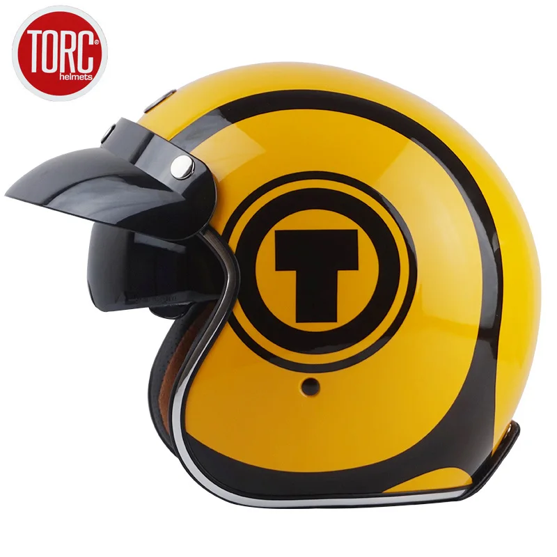 Мотоциклетный гоночный шлем TORC T57 винтажный с открытым лицом 3/4 для мотоциклистов