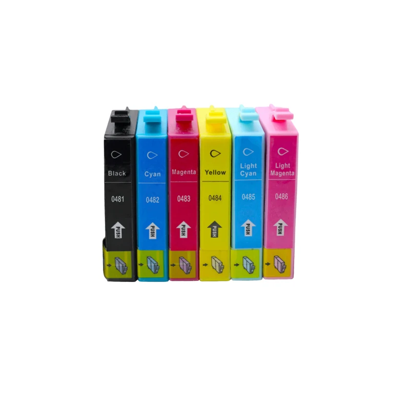 6 шт. T0481 T0486 чернильный картридж для Epson Stylus Photo R200 R220 R300 R300M R320 R340 RX500 RX600 RX620 RX640