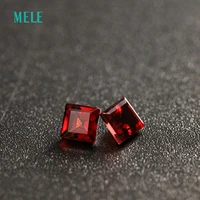 mele natural deep red garnet for jewelry making3mmx3mm high quality square cut losse gemstones clean and fire