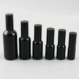 100 мл 50 мл 30 мл 20 мл 15 мл 10 мл блестящий черный стеклянный парфюмерный флакон с распылителем контейнеры для духов 12 шт.