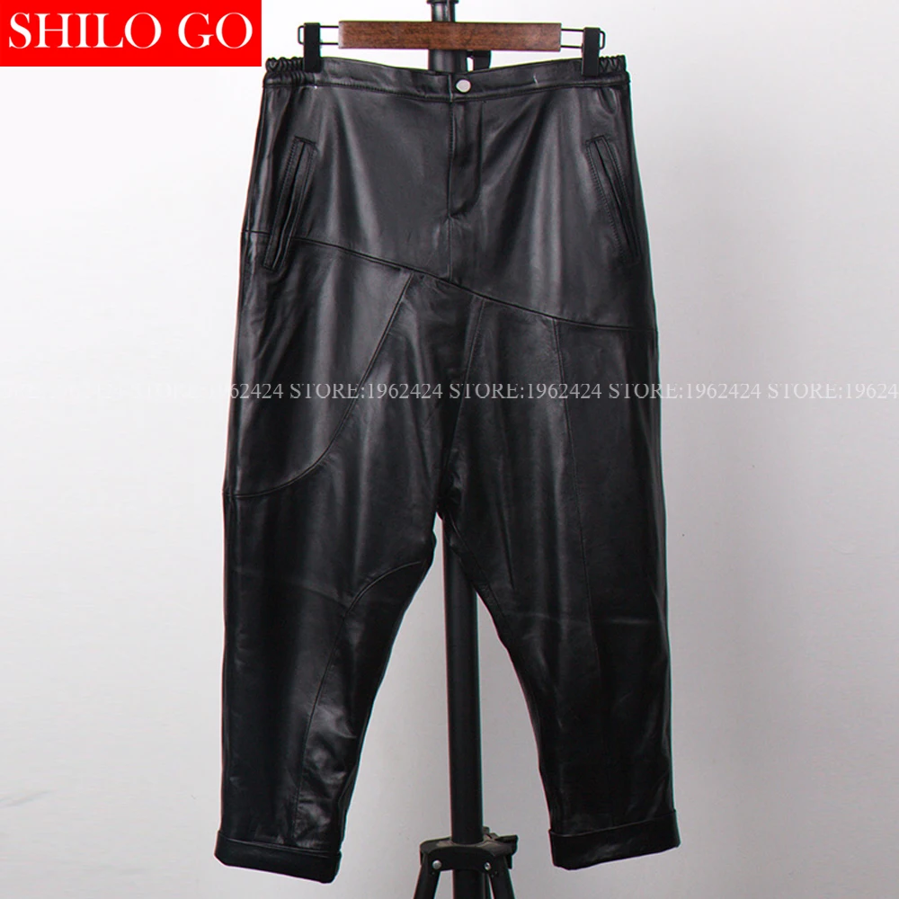 Женские свободные брюки из натуральной овчины большие размеры зимние уличные с