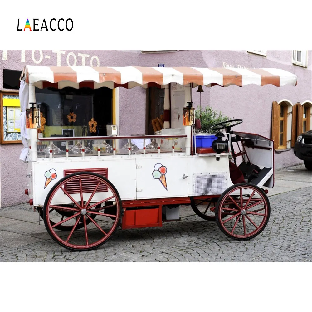 Laeacco улица тележка мороженое фон для фотосъемки индивидуальные фотографические