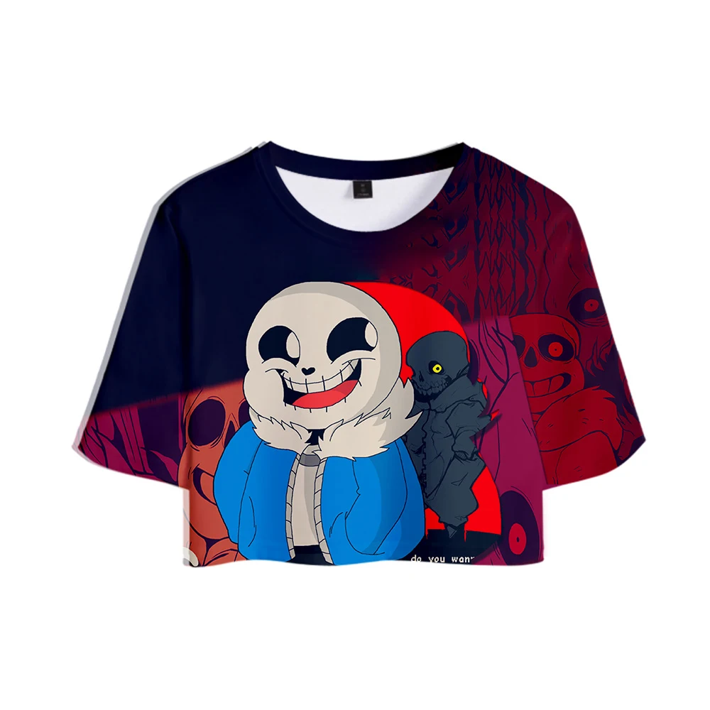Undertale 3D Printed Fashion Women Crop Tops Casual Summer Short Sleeve T-shirt 2019 Hot Sale Streetwear T shirt | Женская одежда